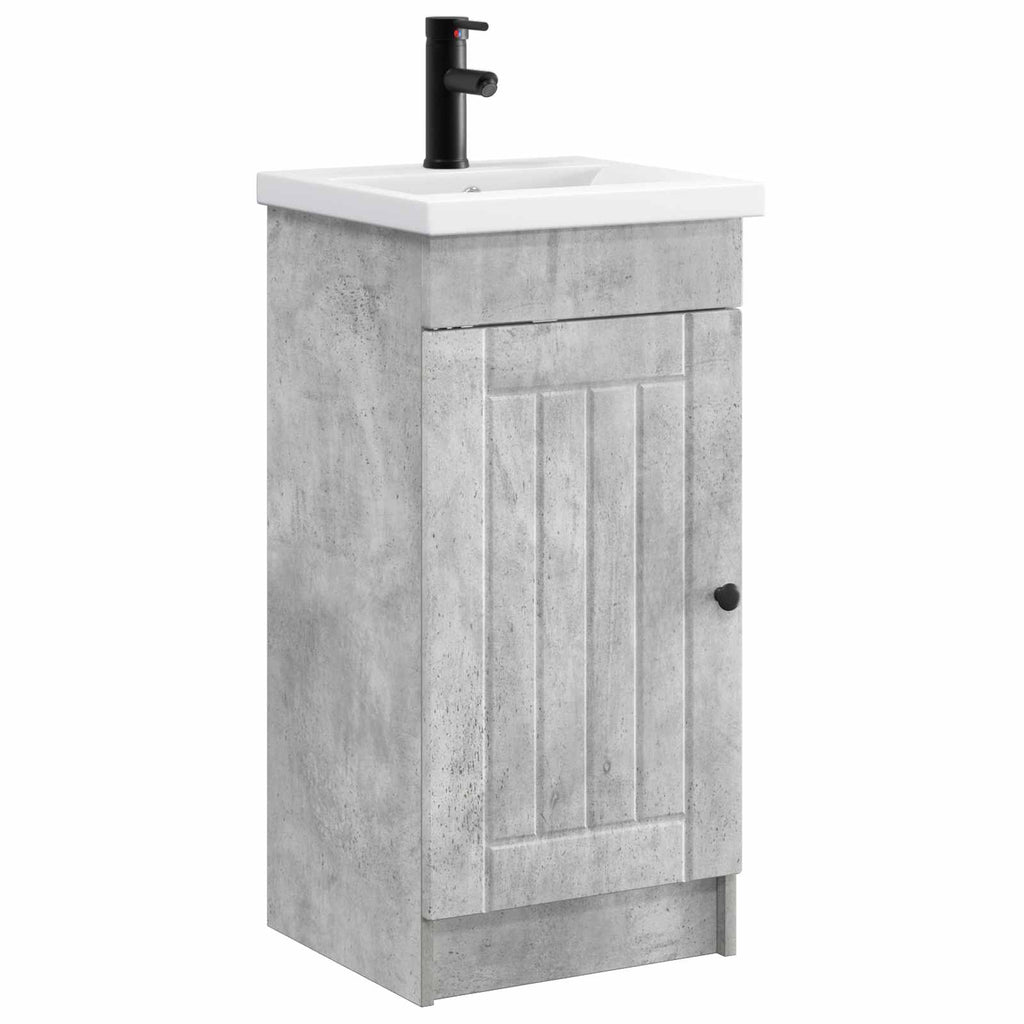 Badezimmerschrank mit Waschbecken Betongrau 42 x 40 x 84,5 cm
