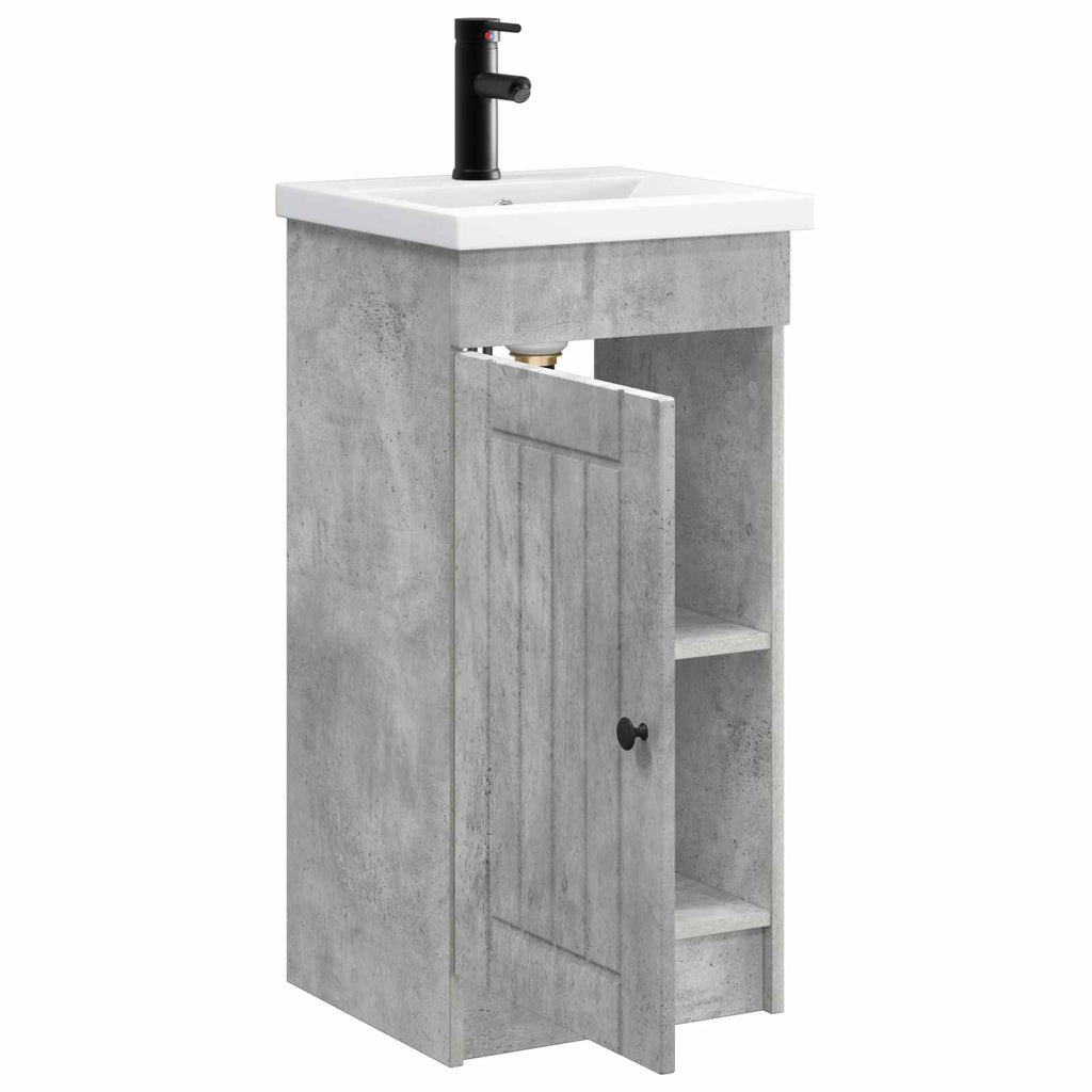 Badezimmerschrank mit Waschbecken Betongrau 42 x 40 x 84,5 cm