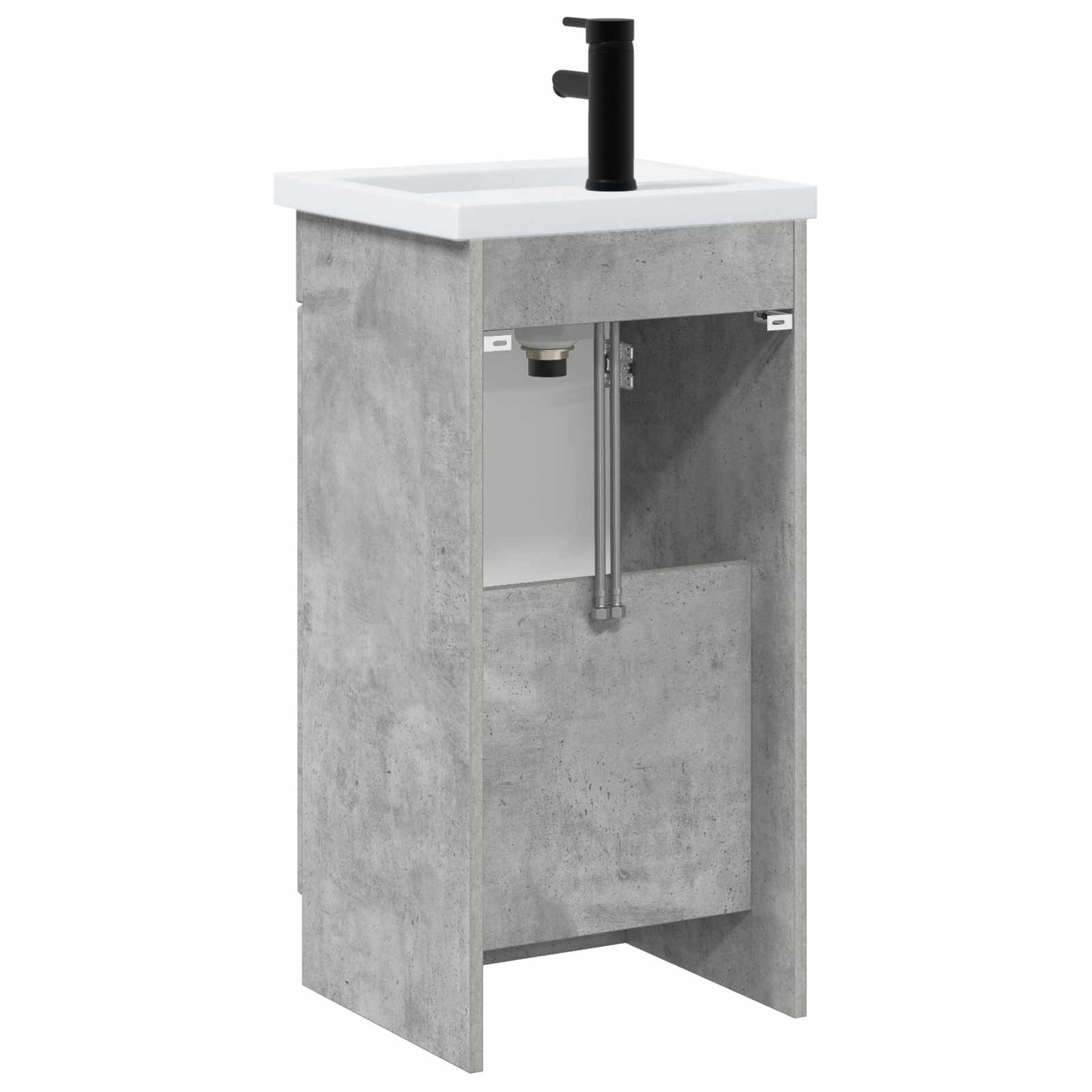 Badezimmerschrank mit Waschbecken Betongrau 42 x 40 x 84,5 cm