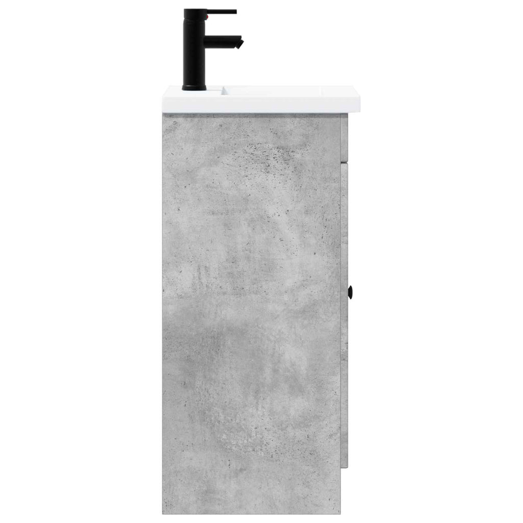 Badezimmerschrank mit Waschbecken Betongrau 42 x 40 x 84,5 cm