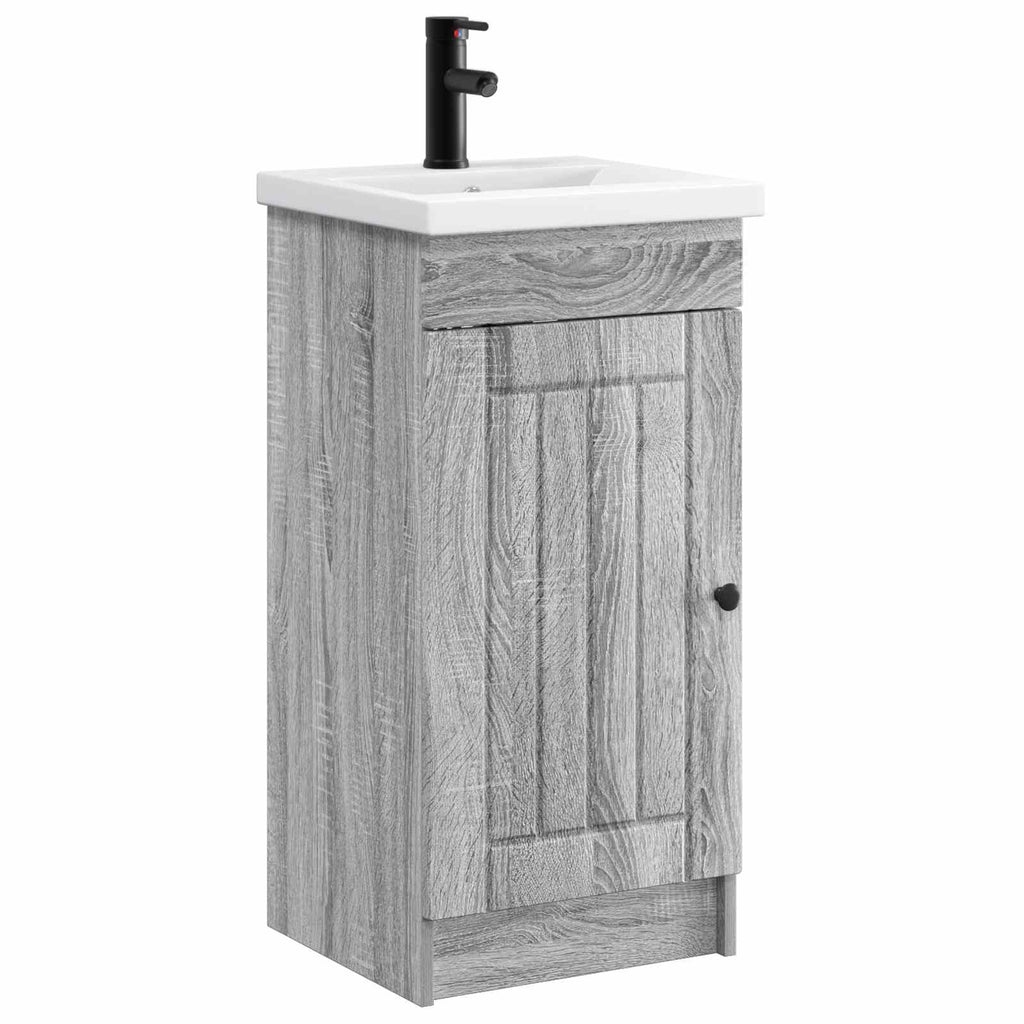 Badezimmerschrank mit Waschbecken Grau Sonoma 42 x 40 x 84,5 cm