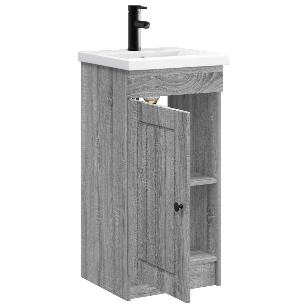 Badezimmerschrank mit Waschbecken Grau Sonoma 42 x 40 x 84,5 cm
