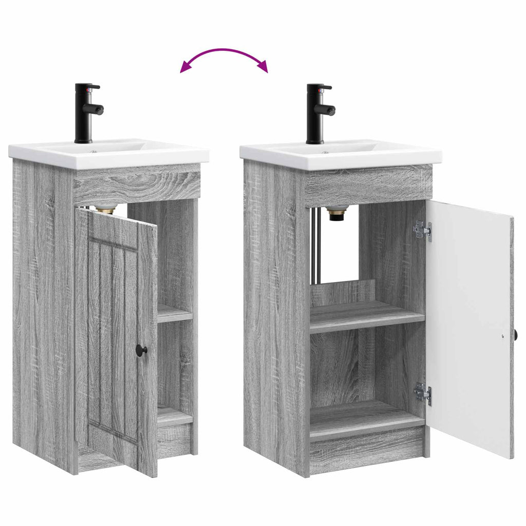 Badezimmerschrank mit Waschbecken Grau Sonoma 42 x 40 x 84,5 cm