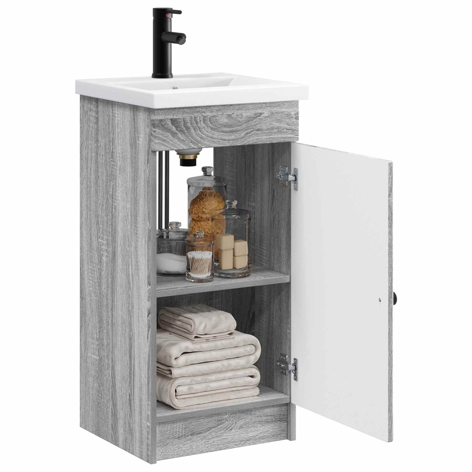 Badezimmerschrank mit Waschbecken Grau Sonoma 42 x 40 x 84,5 cm
