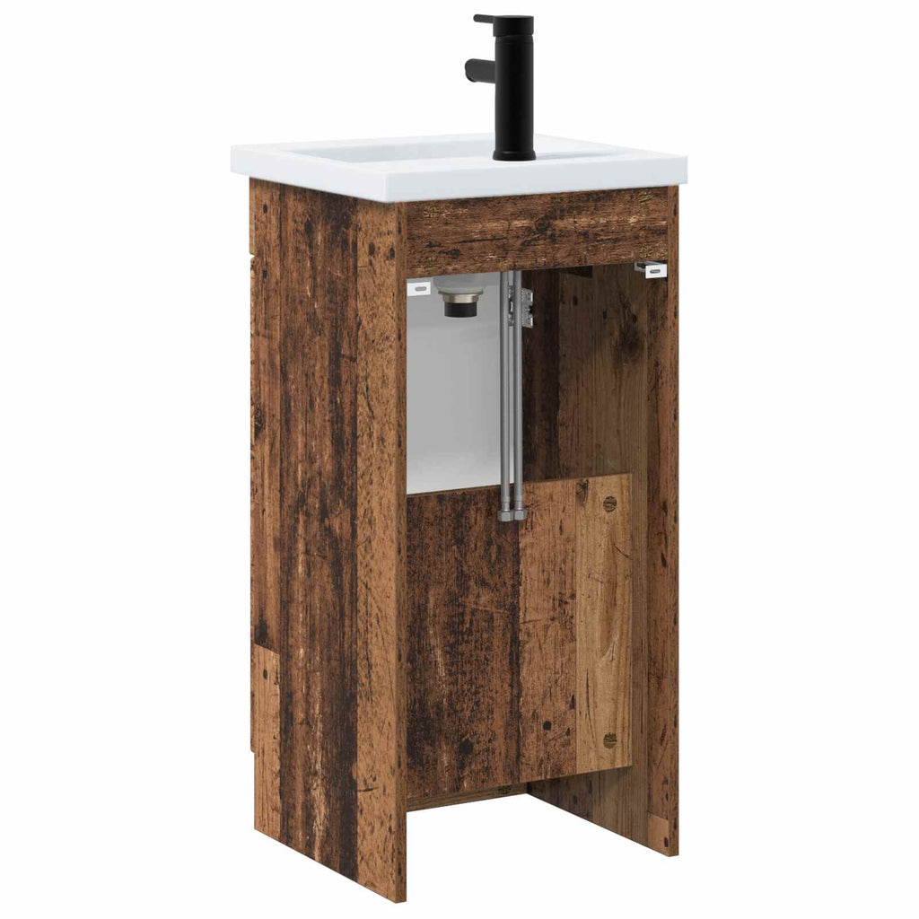 Badezimmerschrank mit Waschbecken Altholz 42 x 40 x 84,5 cm
