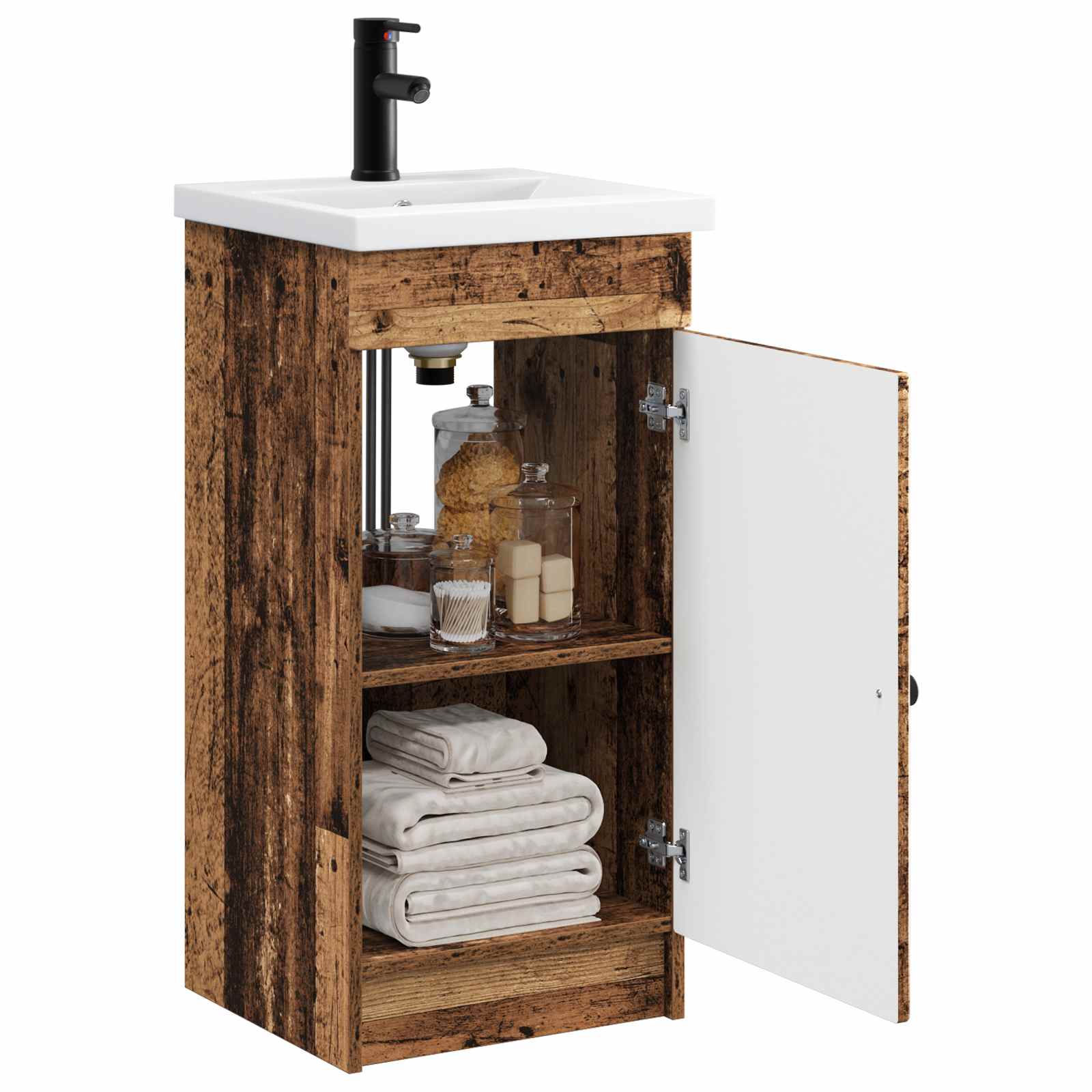 Badezimmerschrank mit Waschbecken Altholz 42 x 40 x 84,5 cm