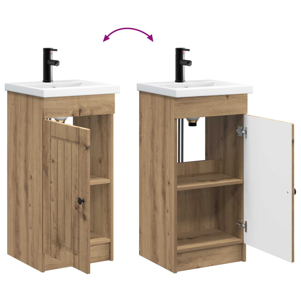 Badezimmerschrank mit Waschbecken Artisan-Eiche