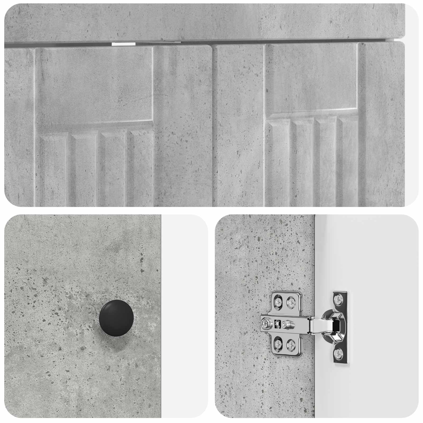 Unter dem Waschbecken Badschrank Betongrau 56 x 37,5 x 81 cm