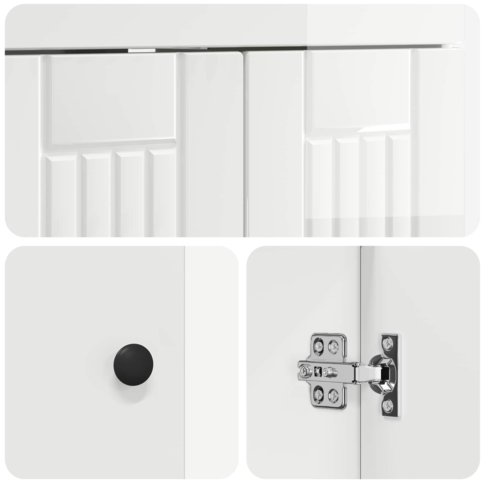 Unter dem Waschbecken Badschrank Hochglanz Weiß