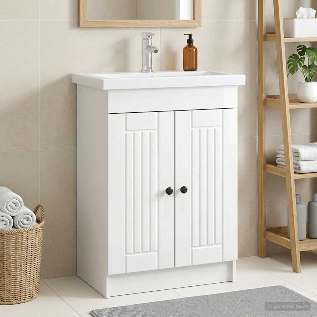 Unter dem Waschbecken Badschrank Hochglanz Weiß