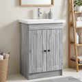 Unter dem Waschbecken Badschrank Grau Sonoma 56 x 37,5 x 81 cm