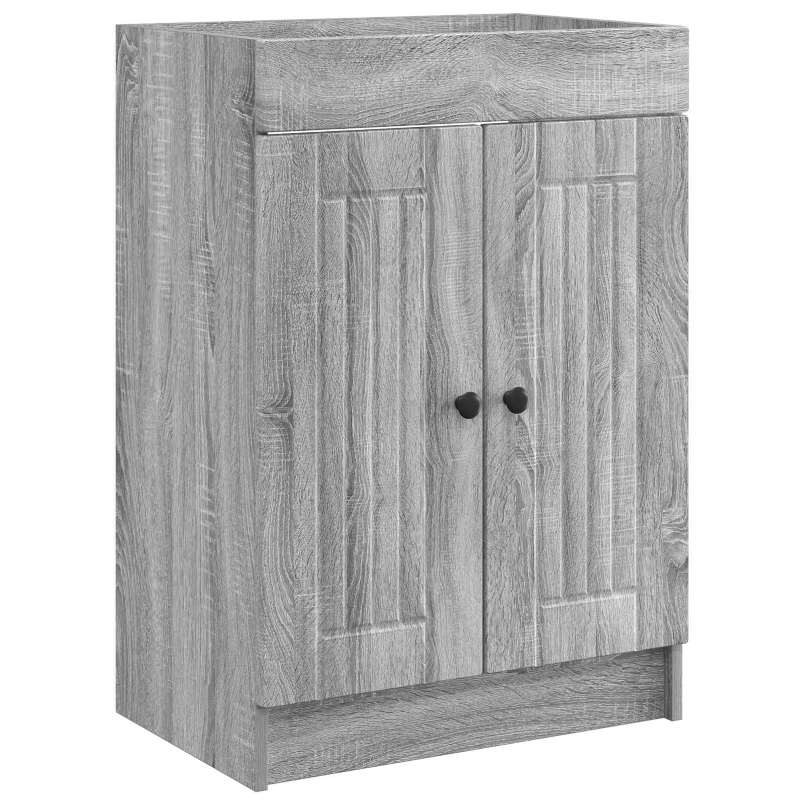 Unter dem Waschbecken Badschrank Grau Sonoma 56 x 37,5 x 81 cm