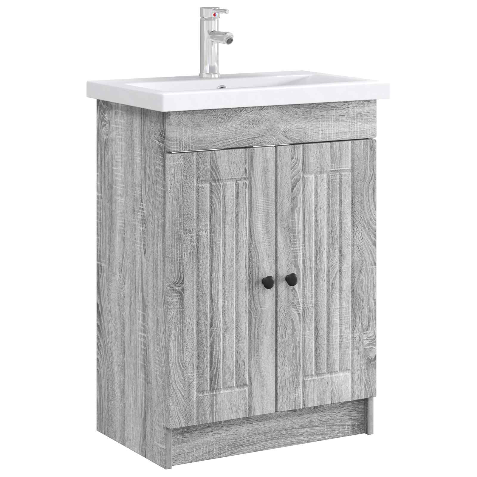 Unter dem Waschbecken Badschrank Grau Sonoma 56 x 37,5 x 81 cm