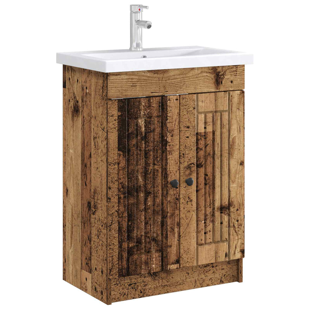 Unter dem Waschbecken Badschrank Altholz 56 x 37,5 x 81 cm