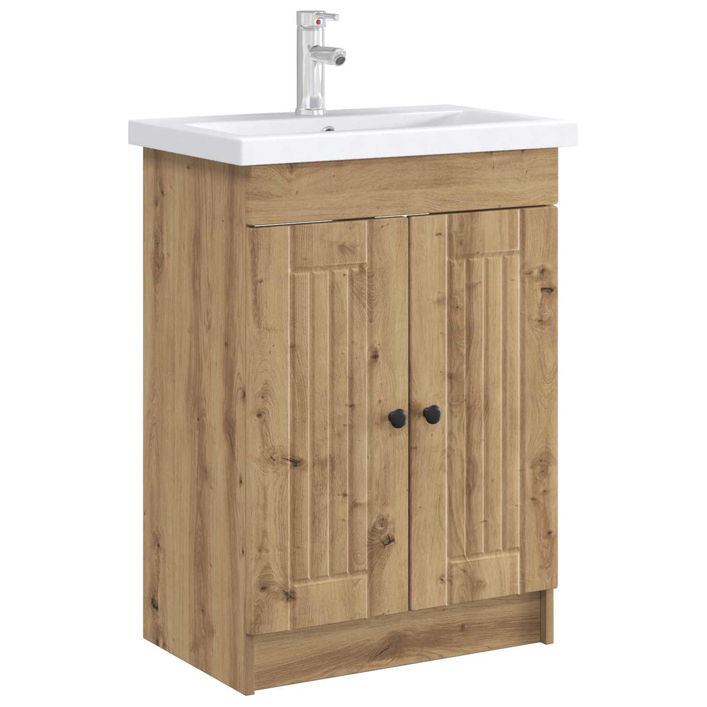 Unter dem Waschbecken Badschrank Artisan-Eiche