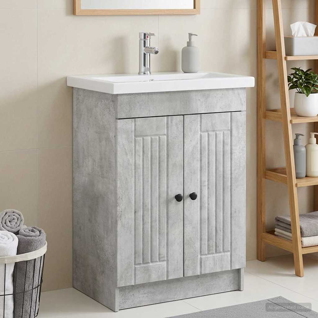Unter dem Waschbecken Badschrank Betongrau 78,5 x 37,5 x 81 cm