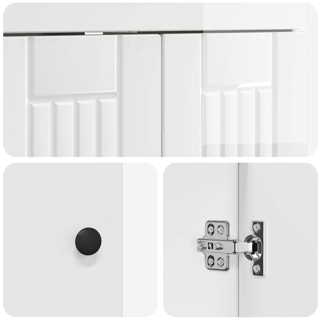 Unter dem Waschbecken Badschrank Hochglanz Weiß