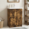 Unter dem Waschbecken Badschrank Geräucherte Eiche