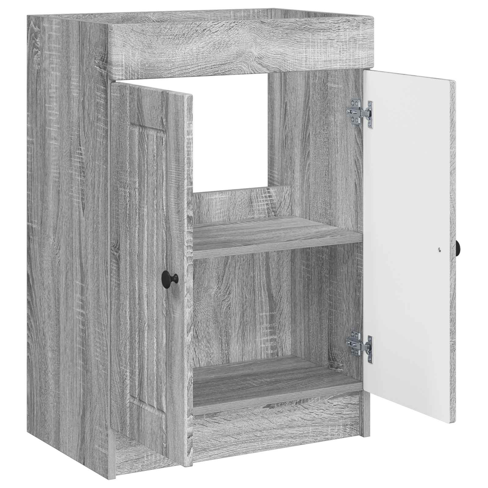 Unter dem Waschbecken Badschrank Grau Sonoma