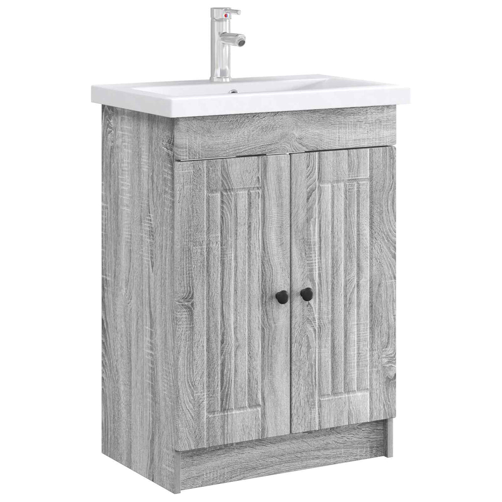 Unter dem Waschbecken Badschrank Grau Sonoma