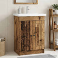 Unter dem Waschbecken Badschrank Altholz 78,5 x 37,5 x 81 cm