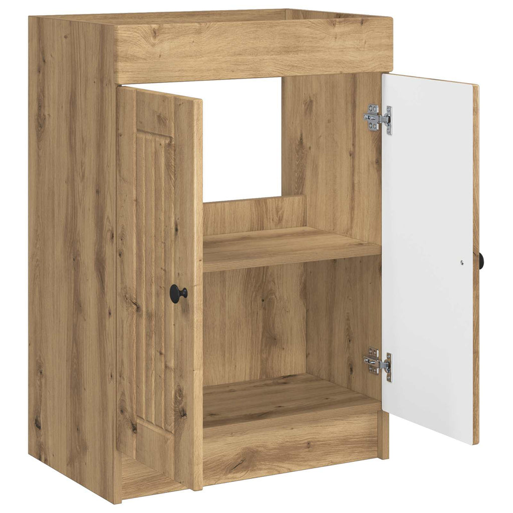 Unter dem Waschbecken Badschrank Artisan-Eiche