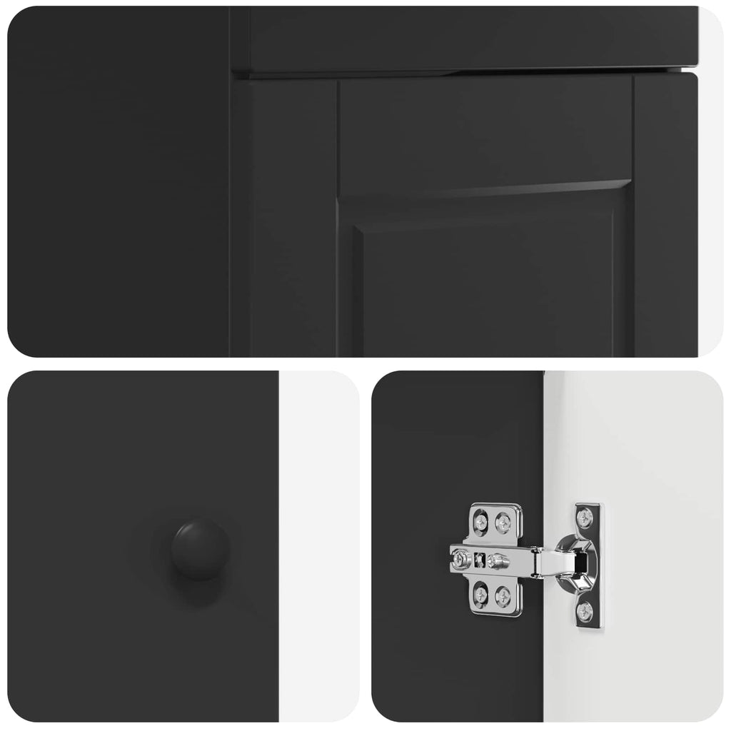 Badezimmerschrank mit Waschbecken Schwarz 42 x 40 x 84,5 cm
