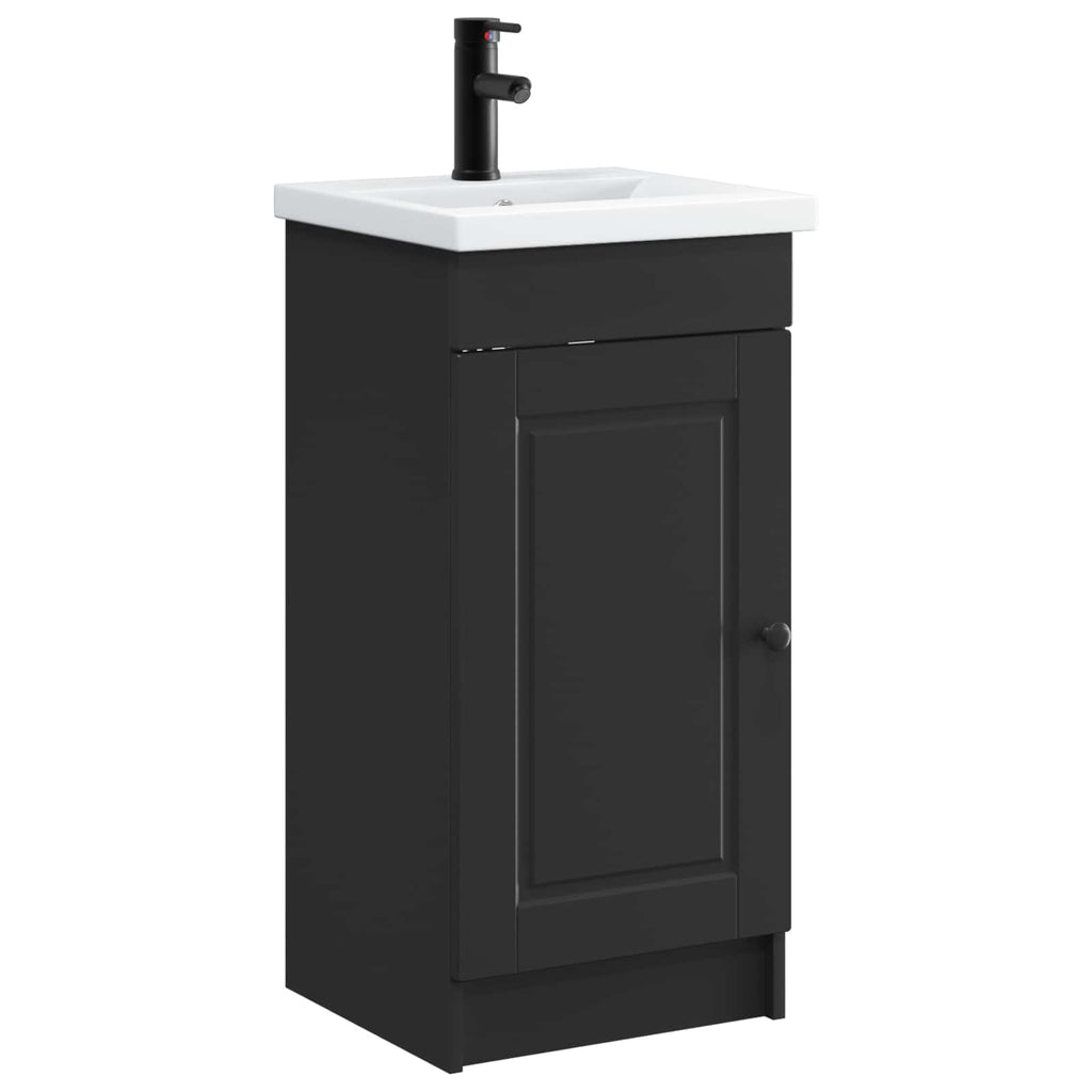 Badezimmerschrank mit Waschbecken Schwarz 42 x 40 x 84,5 cm