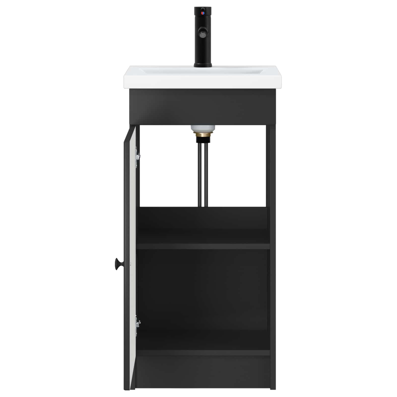 Badezimmerschrank mit Waschbecken Schwarz 42 x 40 x 84,5 cm