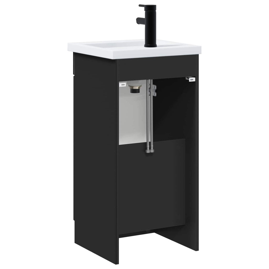 Badezimmerschrank mit Waschbecken Schwarz 42 x 40 x 84,5 cm