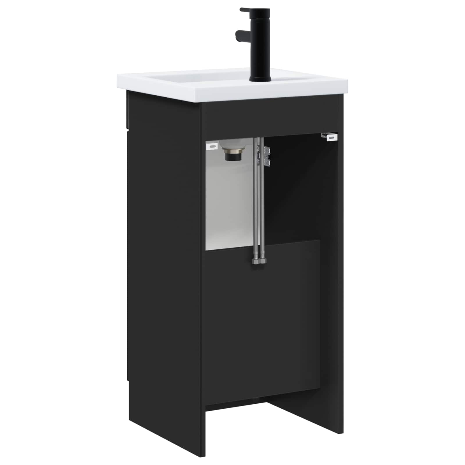 Badezimmerschrank mit Waschbecken Schwarz 42 x 40 x 84,5 cm
