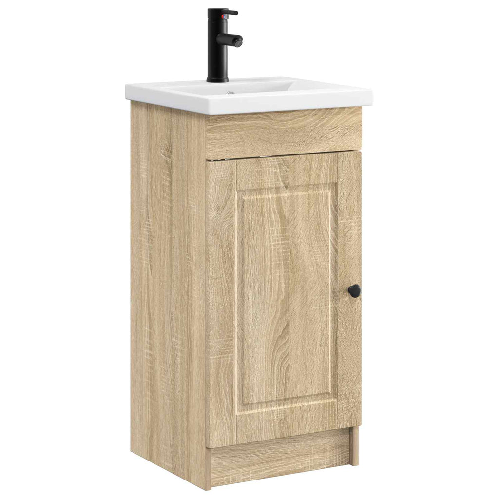 Badezimmerschrank mit Waschbecken Sonoma-Eiche