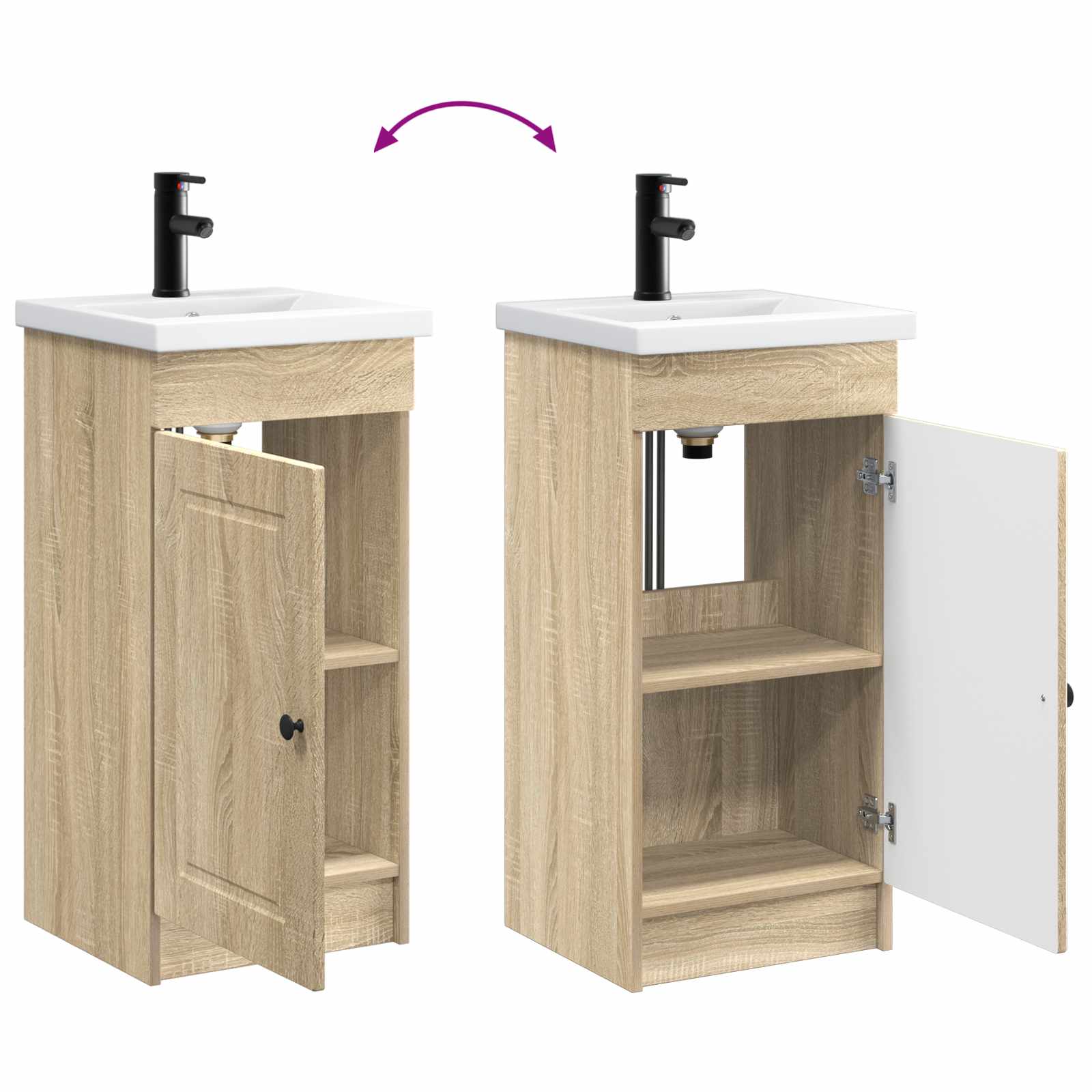 Badezimmerschrank mit Waschbecken Sonoma-Eiche