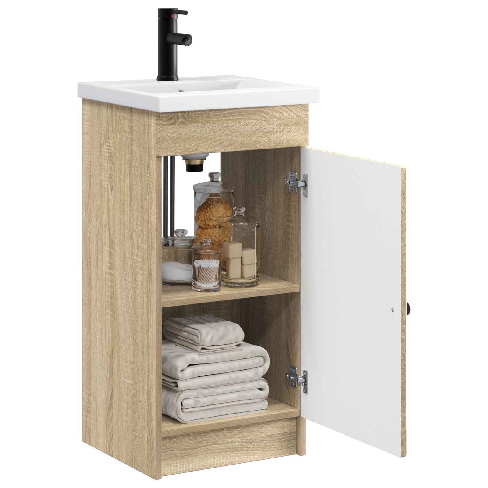 Badezimmerschrank mit Waschbecken Sonoma-Eiche