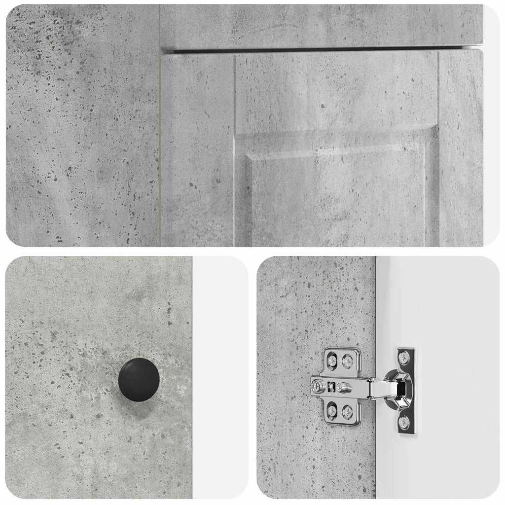 Badezimmerschrank mit Waschbecken Betongrau 42 x 40 x 84,5 cm