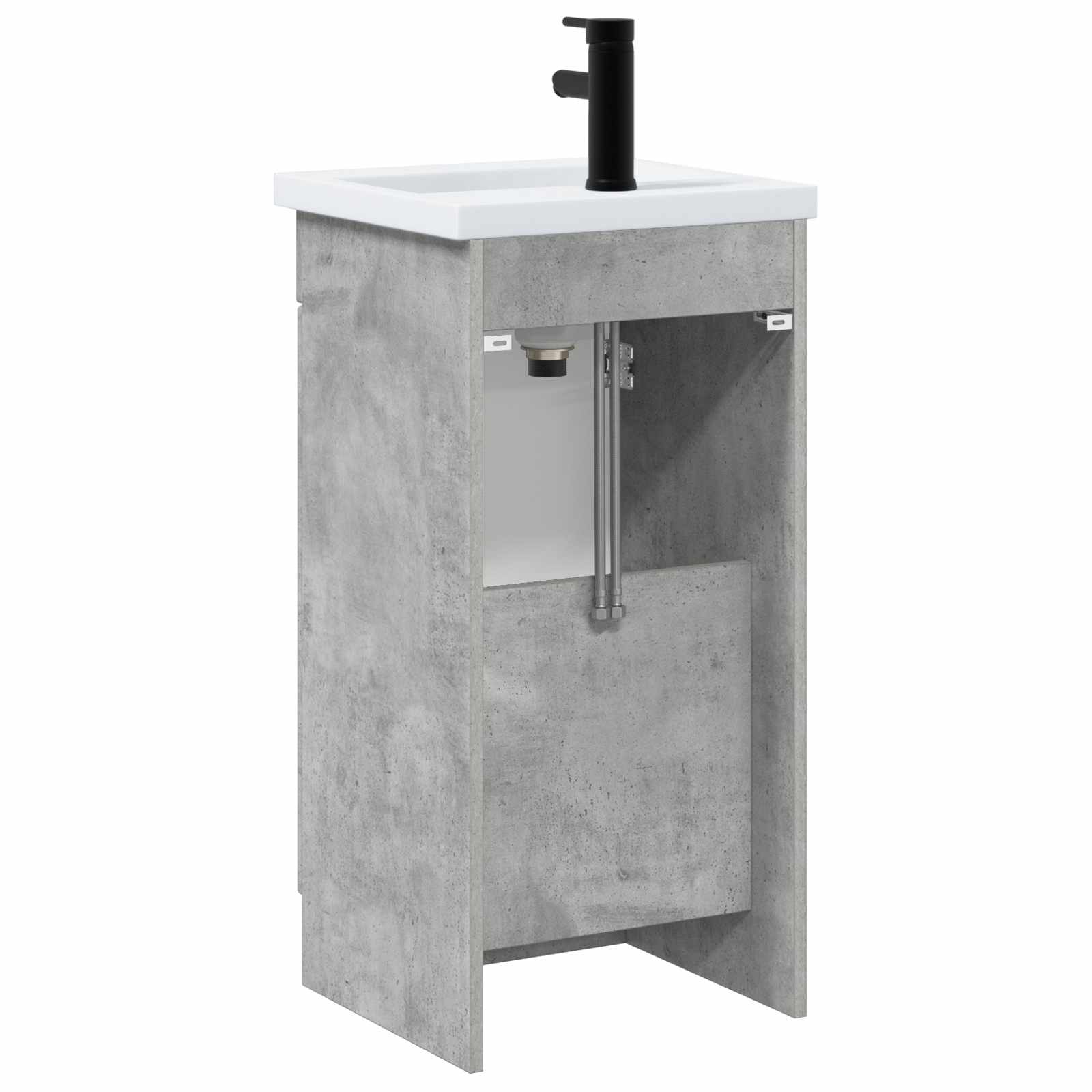 Badezimmerschrank mit Waschbecken Betongrau 42 x 40 x 84,5 cm