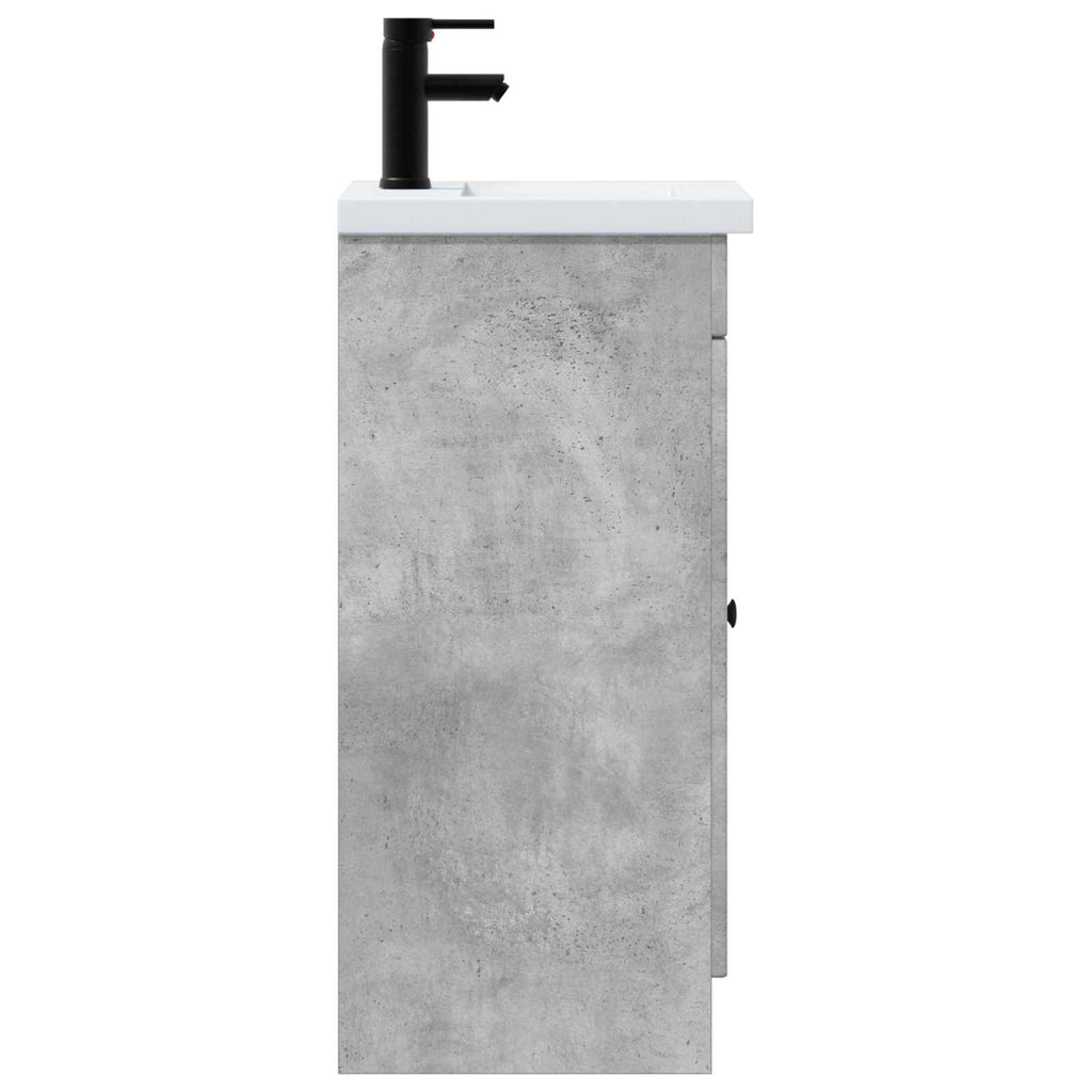 Badezimmerschrank mit Waschbecken Betongrau 42 x 40 x 84,5 cm