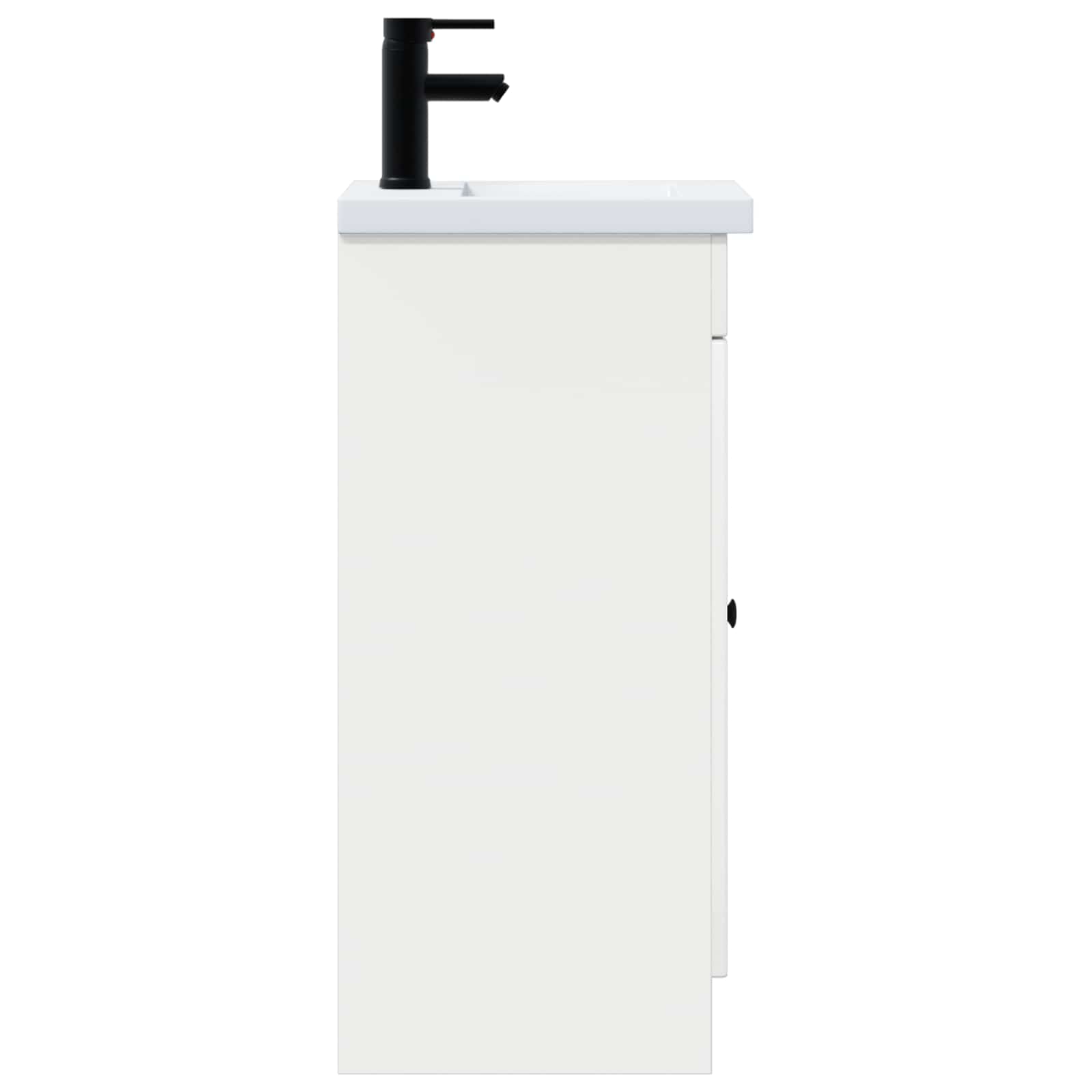 Badezimmerschrank mit Waschbecken Hochglanz Weiß