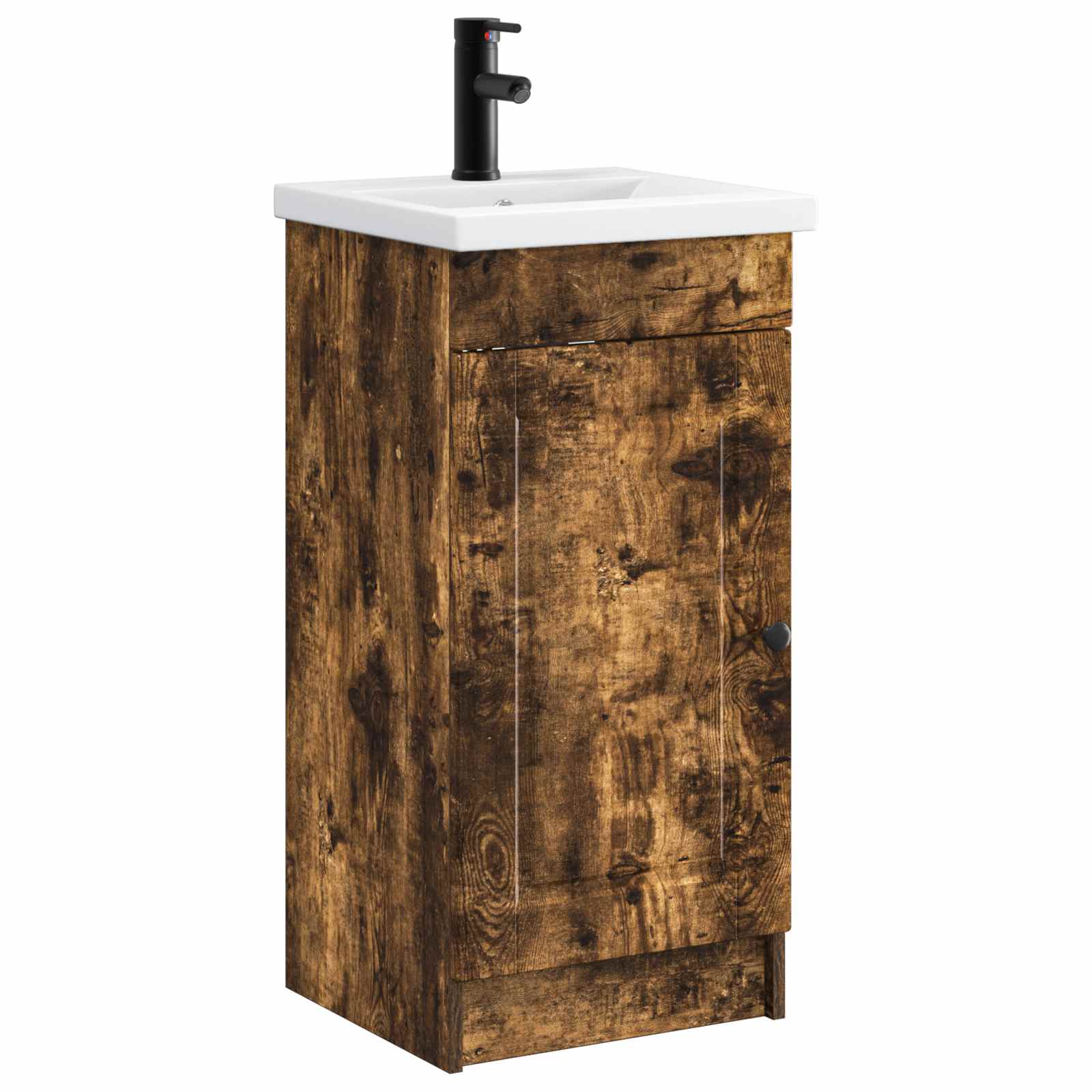 Badezimmerschrank mit Waschbecken Geräucherte Eiche