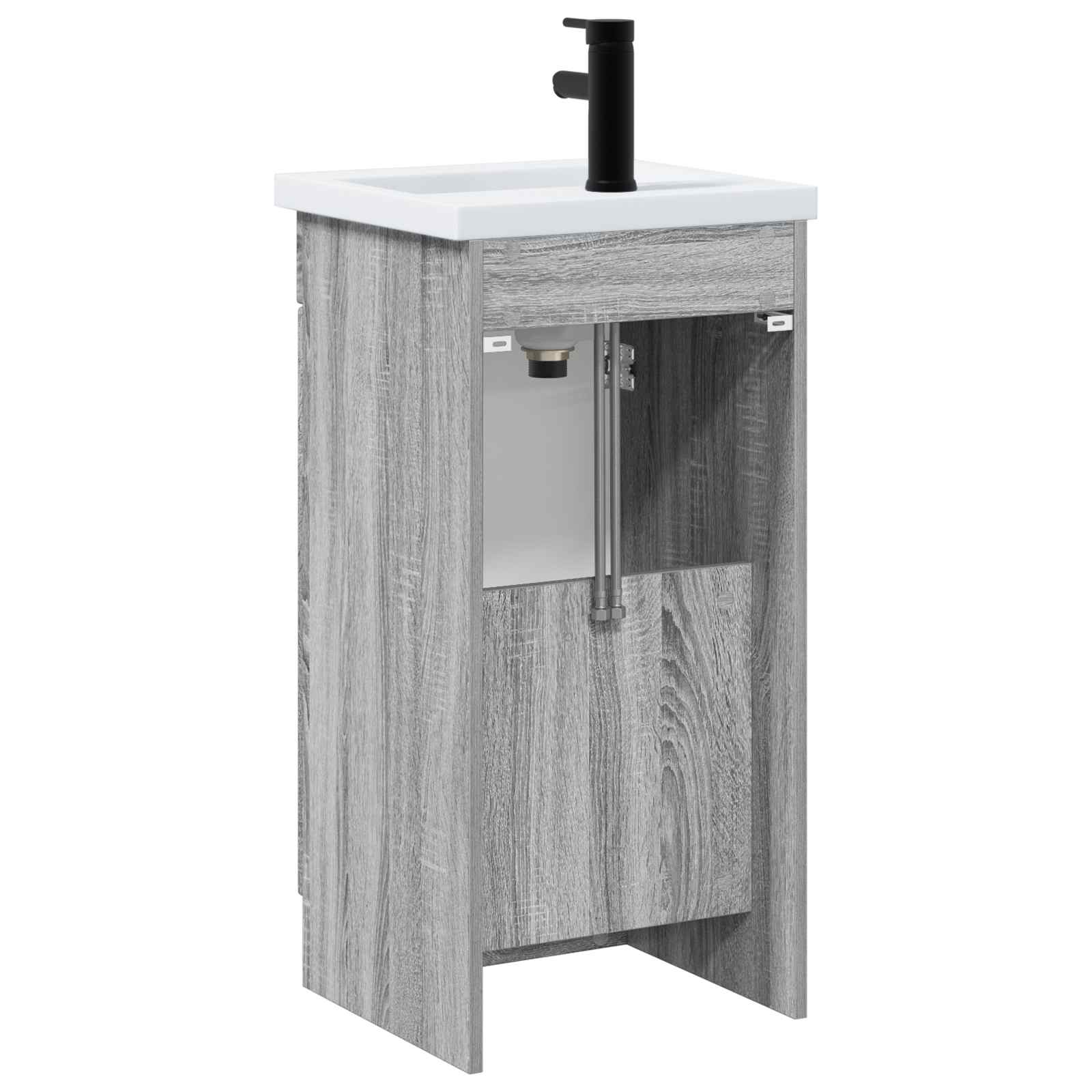 Badezimmerschrank mit Waschbecken Grau Sonoma 42 x 40 x 84,5 cm