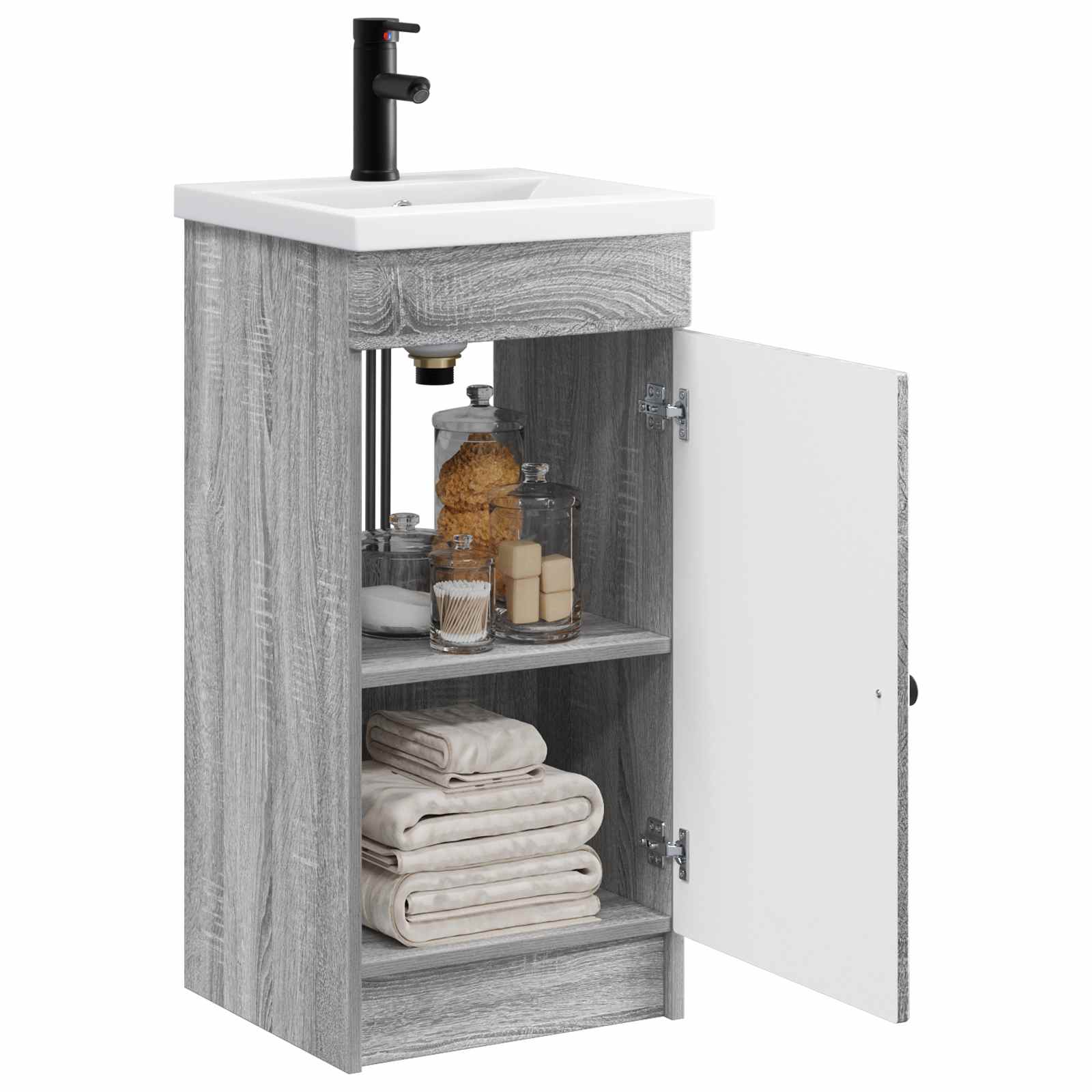 Badezimmerschrank mit Waschbecken Grau Sonoma 42 x 40 x 84,5 cm