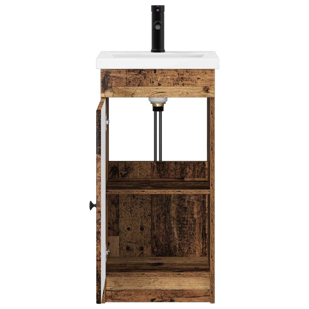 Badezimmerschrank mit Waschbecken Altholz 42 x 40 x 84,5 cm