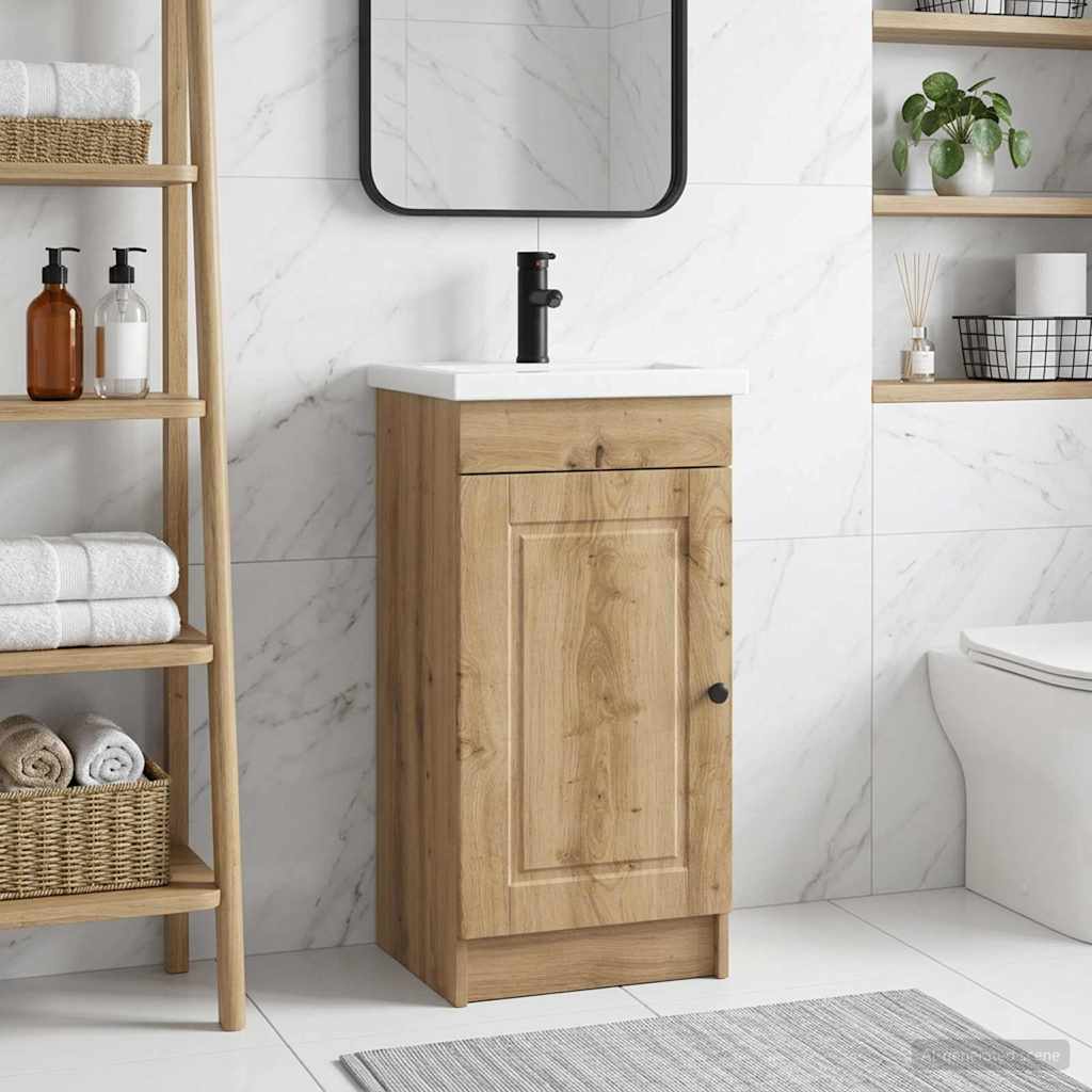 Badezimmerschrank mit Waschbecken Artisan-Eiche