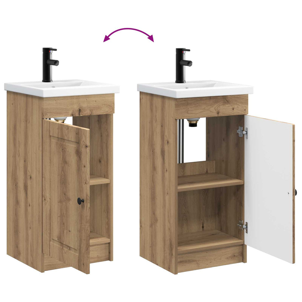 Badezimmerschrank mit Waschbecken Artisan-Eiche