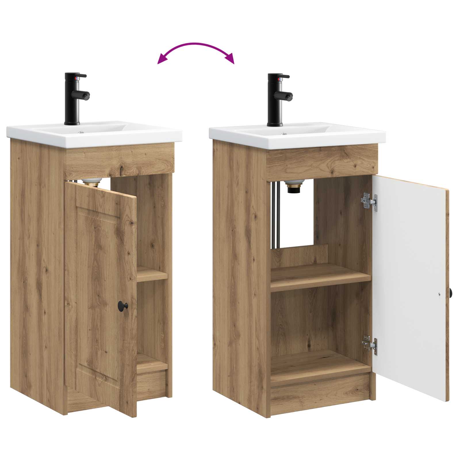Badezimmerschrank mit Waschbecken Artisan-Eiche