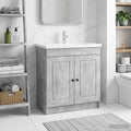 Unter dem Waschbecken Badschrank Betongrau 56 x 37,5 x 81 cm
