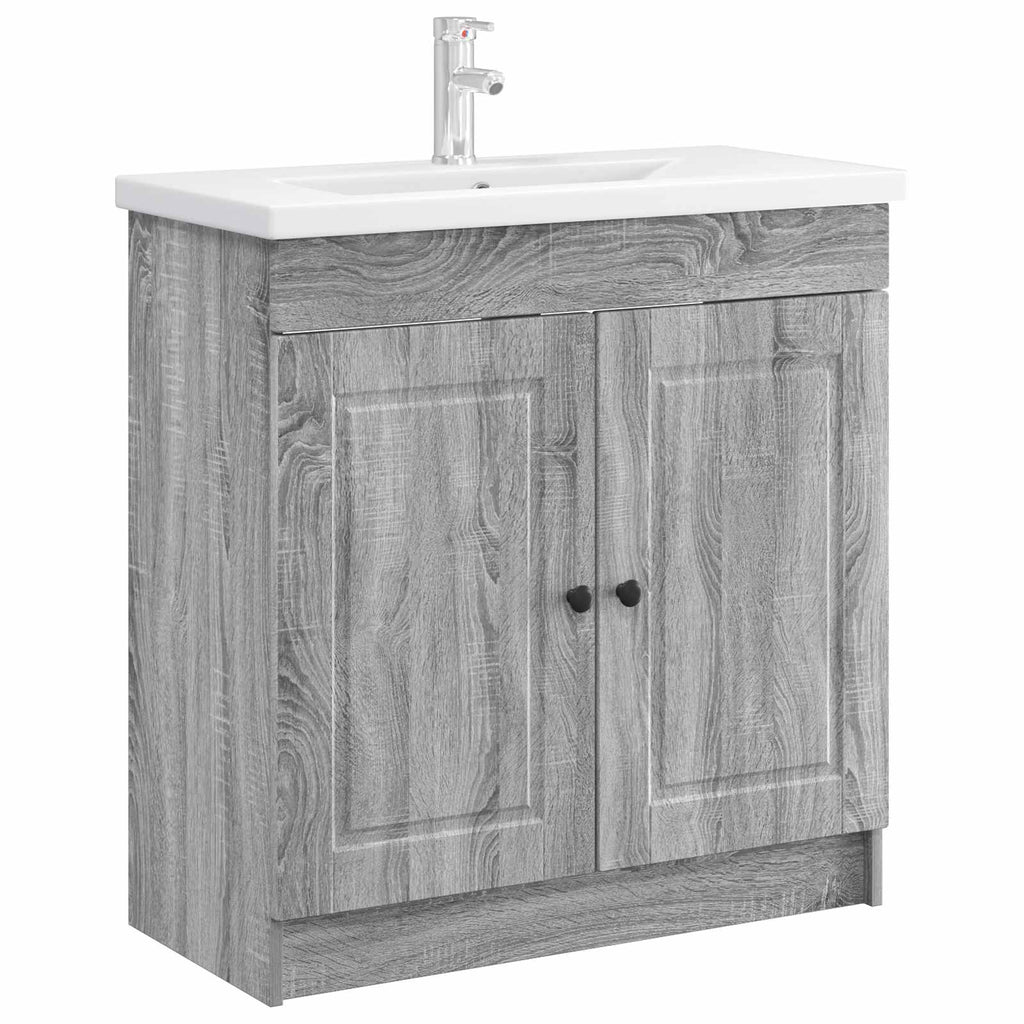 Unter dem Waschbecken Badschrank Grau Sonoma 56 x 37,5 x 81 cm