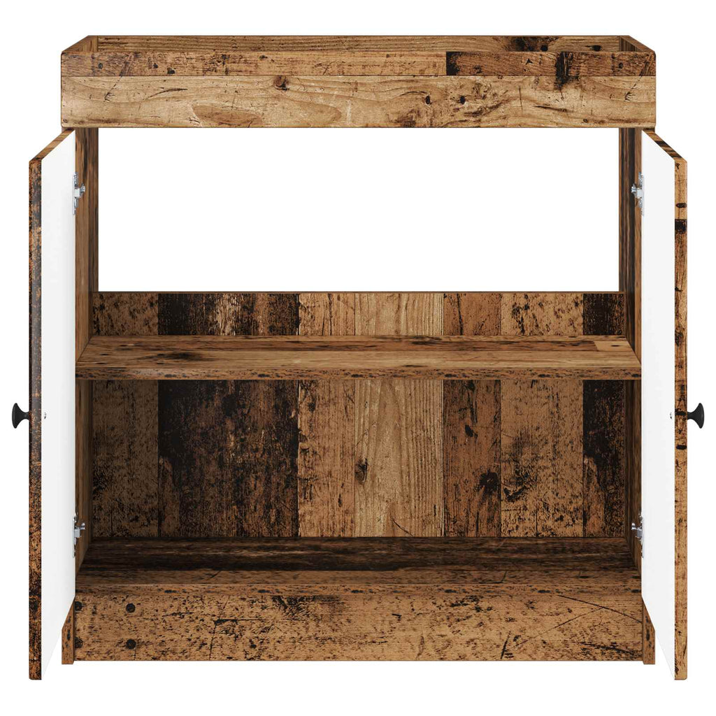 Unter dem Waschbecken Badschrank Altholz 56 x 37,5 x 81 cm