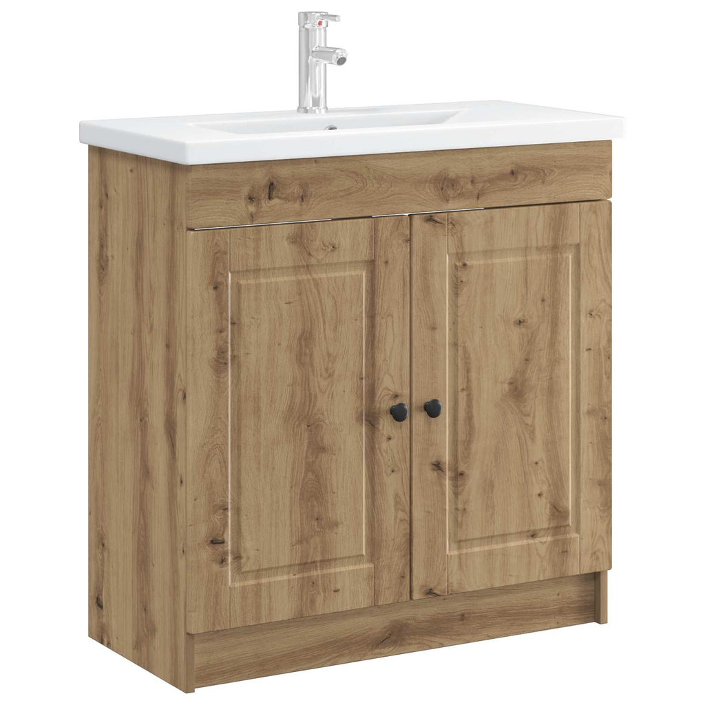Unter dem Waschbecken Badschrank Artisan-Eiche