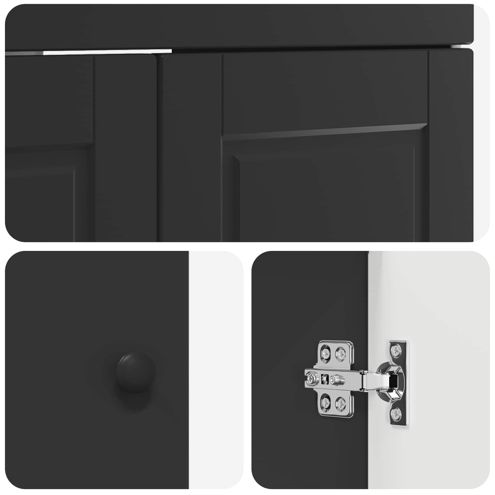 Unter dem Waschbecken Badschrank Schwarz 78,5 x 37,5 x 81 cm